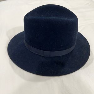 Rag & Bone navy wool fedora style hat